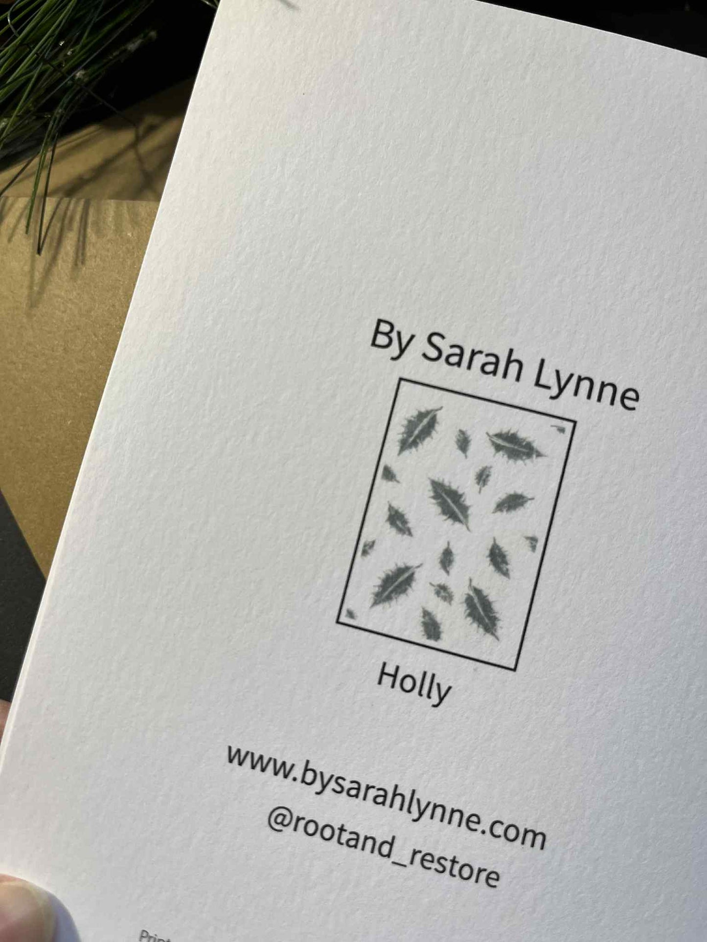 Forest Leaves Greetings Card - Holly