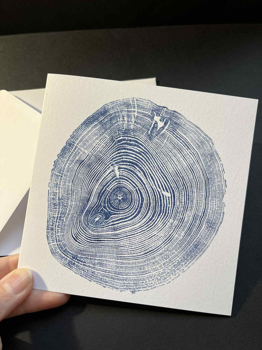 Tree Ring Greetings Card - Blue Sycamore