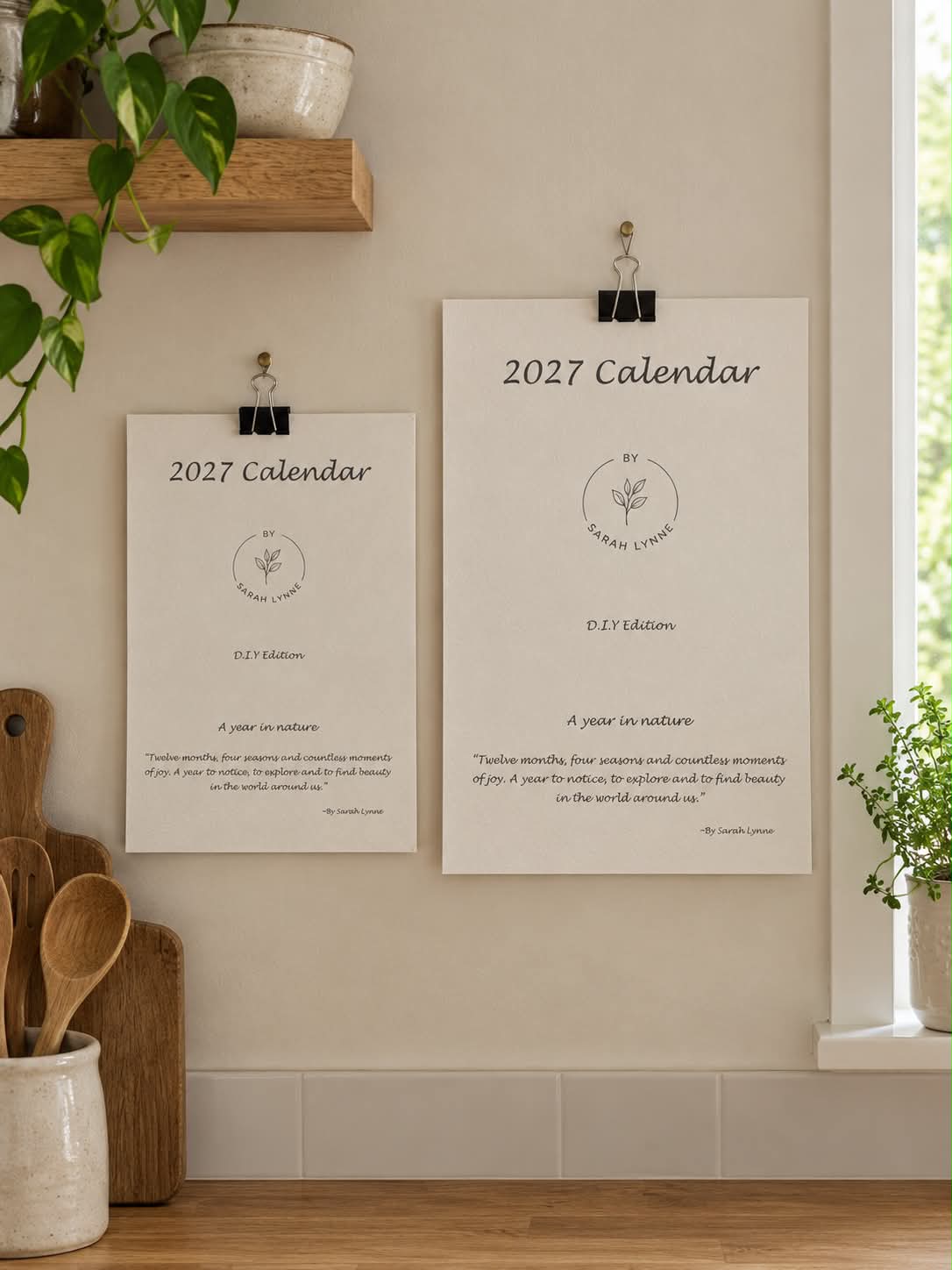 A4 Blank D.I.Y Edition 2027 Calendar (ink pad not included)