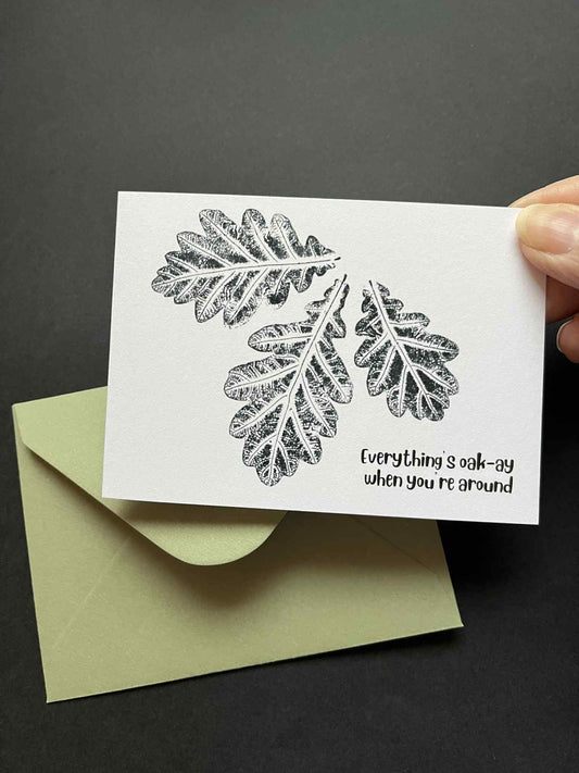 Mini 'Pun' Card - Everything's Oak-ay