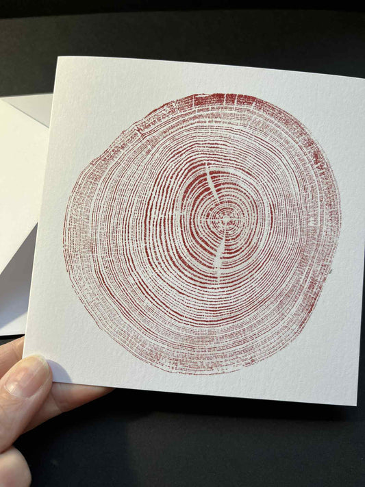 Tree Ring Greetings Card - Red Sycamore