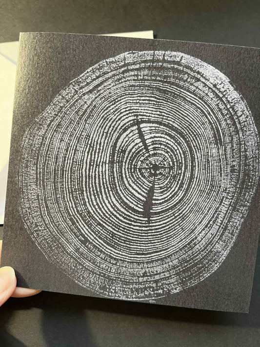 Tree Ring Greetings Card - Silver Sycamore